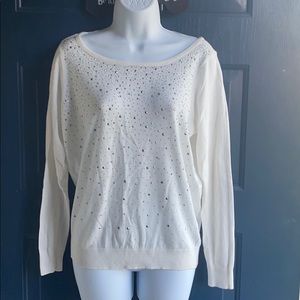 Silver Sequined Sweater Tops
